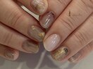 淡色秋ネイルニュアンスネイル