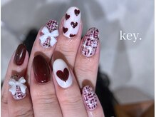 キー(key.)/手書きハートネイル