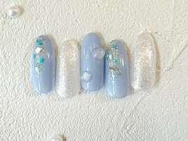 梅雨ネイル　水滴ネイル