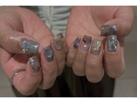 ニュアンス　秋ネイル　錦糸町