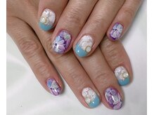 ネイルサロン ビューティーマジック 川口店/手書きフラワーネイル
