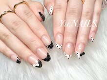 ユーネイルズ 恵比寿(Yu.NAILS.)/リボン◎ドットフレンチ