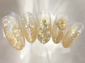 ラリュールネイル(L'Allure nail)/雪の結晶&キラキラネイル¥9200