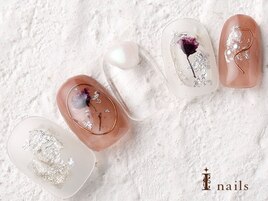 くすみカラー水滴押し花　9480円