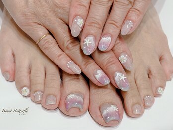 ネイルサロンスクール ビュートバタフライ 町田店(BEAUT BUTTERFLY)の写真/ワンランク上の大人スカルプで美しく魅せる指先に。洗練されたデザインと"もち"や"質"にこだわる贅沢ネイル