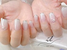 イル 神戸店/ミラーフレンチ×白グラデ