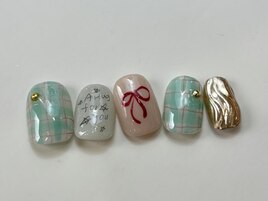 落書きチェックリボン¥8000
