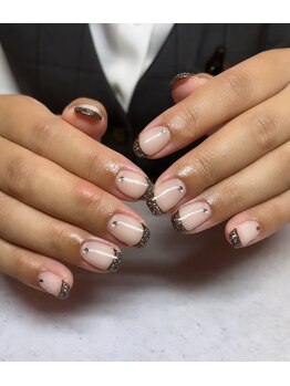 ハズグラスネイル(Haze Grass nail)/フラッシュフレンチネイル