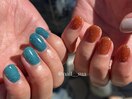 レトロカラーフラッシュネイル