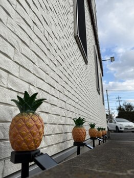 うのはな整骨院/外にはパイナップルライトが!!