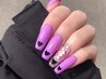【HAND：長さ出し（Gel-X）】ハートパンチネイル（ワンカラー）　￥9900