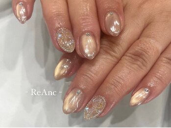 レアンシ(ReAnc)の写真/くすみカラーでお肌になじむ大人キレイめ★カラーチェンジ配置換え◎毎月変わる定額デザイン¥7800♪