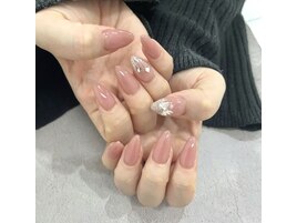 シンプルリボンネイル