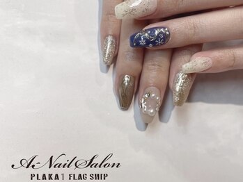 21/12/9　雪の結晶nail