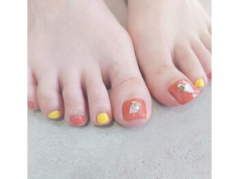 ネイルサロン アージュ(Nail Salon A jyu)/ブライトオレンジネイル