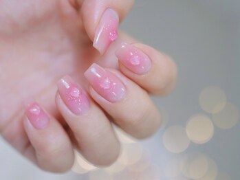 幻之花ネイル/チークネイル☆クリアハート