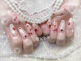 さくらんぼ×イニシャルネイル