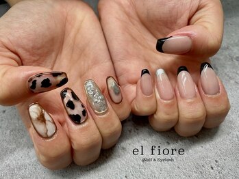 秋ネイル/レオパードネイル