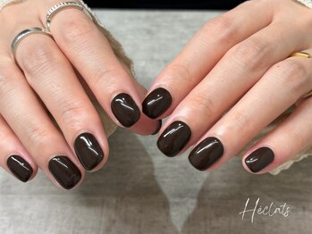 エクラス 銀座(Heclats)/ブラウン/ワンカラー/冬ネイル