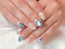 夏☆涼し気ブルーネイル♪