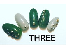 ネイルアンドまつげエクステ専門サロン スリー(THREE)/スモーキーグリーン