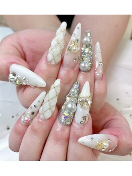 ホワイト×キルティングネイル♪