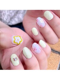 ぷっくりお花×モチーフネイル