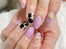 ネイル シスター(nail sister)/パープル×ペイントアート