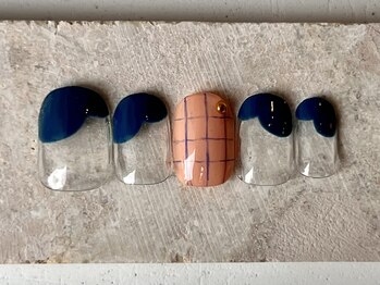 カラ ネイル 中津店(calla nail)/チェック柄フレンチ