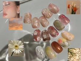 春ネイル　ニュアンス