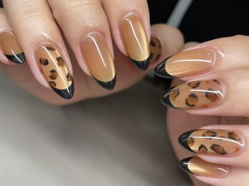 マグフレンチ/レオパード柄/黒