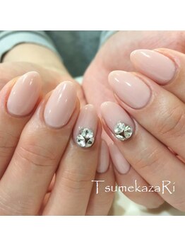 ツメカザリ 西金沢店(TsumekazaRi)/*シンプルベージュ×Vカット*