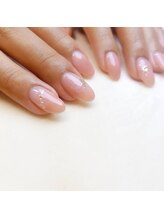 ピオニーネイル(peony nail)/たらしこみフラワー