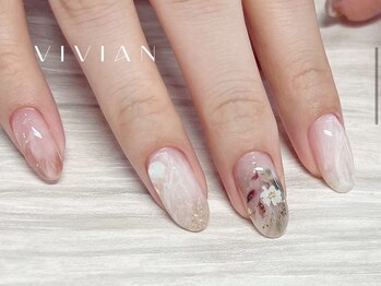 ヴィヴィアン ネイル(Vivian nail)/ニュアンス フラワーネイル