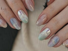 きれいめパステル春空ネイル