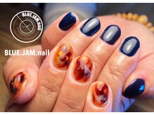 ブルージャムネイル(BLUE.JAM.nail)/深めネイビー×べっ甲　YUKIKO