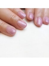 ピオニーネイル(peony nail)/ラメ入りピンクネイル