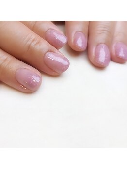 ピオニーネイル(peony nail)/ラメ入りピンクネイル