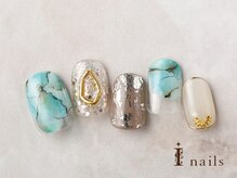 アイネイルズ 横浜EAST店(I-nails)/ターコイズメタリックネイル