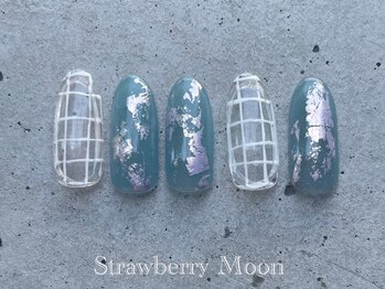 サロンストロベリームーン(Salon Strawberry Moon)/ホイルアートネイル ¥6980