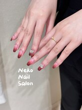 ネコ(Neko)/ラメグラ　フラッシュ　赤ネイル