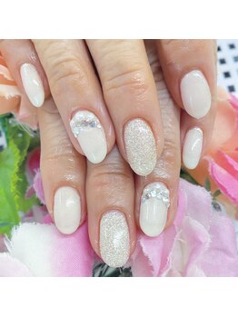 ディーネイル 京橋(D-nail)/西村/キラキラホワイトネイル☆