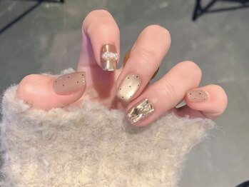 クラネイル(KURA_NAIL)/ベージュの上品ネイル