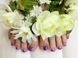パープルラメグラ★フットネイル