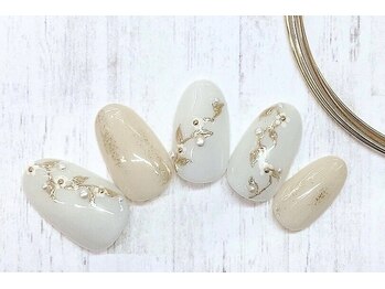 アルセア 上野御徒町店(Alcea)/ミラーネイル フラワー パール