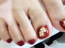 ミーナネイル(miinanail)/大人ボルドーフットネイル