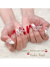 ユカネイル(Yuka Nail)/Xmasさくらんぼチェックネイル♪