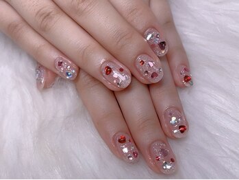 スノーネイルサロン 新宿店(Snow nail salon)/キラキラハートホログラム