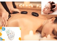 ホットストーン&ヘッドスパ&国産よもぎ&生姜の足湯付きの温活◎