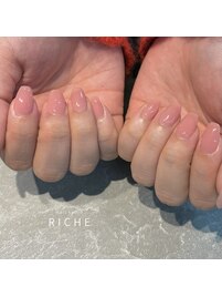 うるちゅる青みピンクネイル